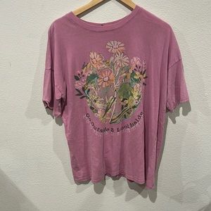 Oversized band-flower tee